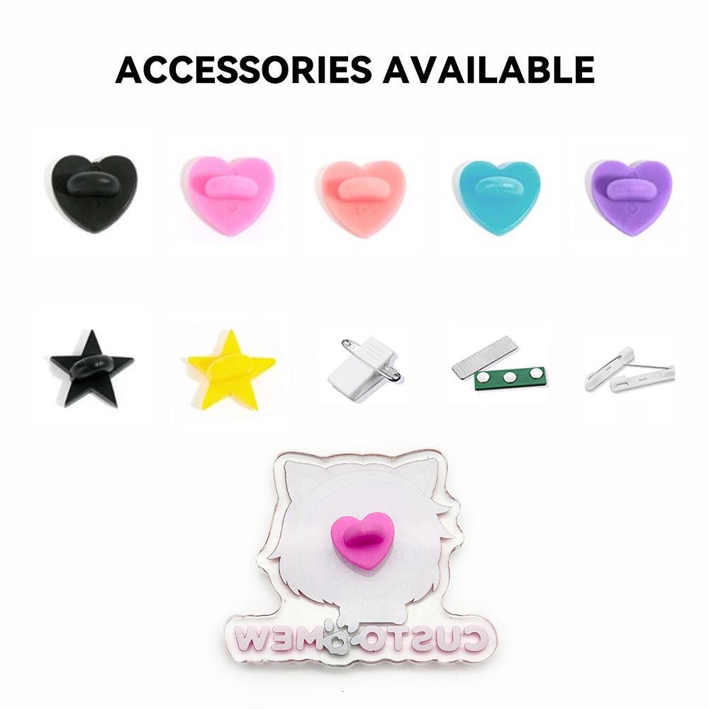 Custom Clear Acrylic Pins - Customew