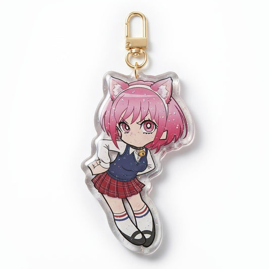 Custom Epoxy Glitter Acrylic Keychain - Customew