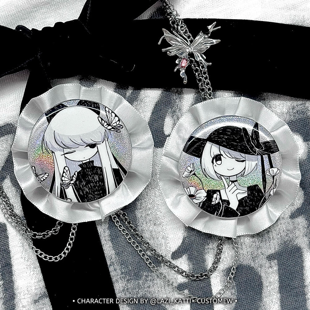 Custom Glitter/Holographic Round Button Pins/Badges - Customew