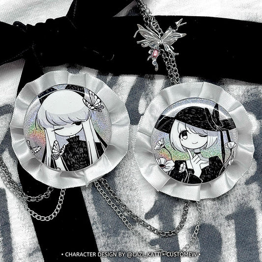 Custom Glitter/Holographic Round Button Pins/Badges - Customew