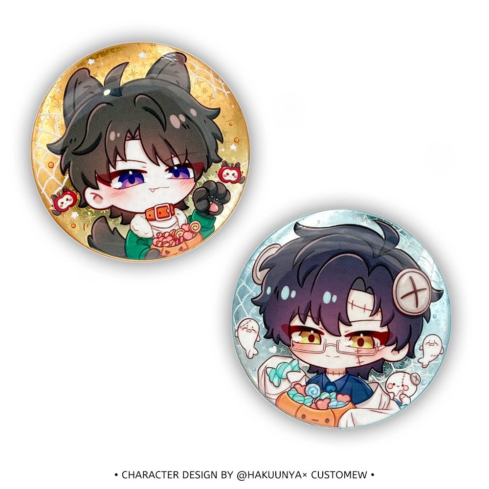 Custom Glitter/Holographic Round Button Pins/Badges - Customew