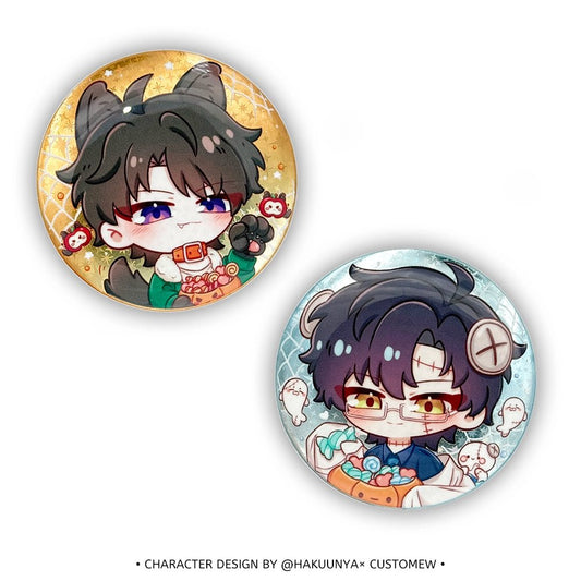 Custom Glitter/Holographic Round Button Pins/Badges - Customew