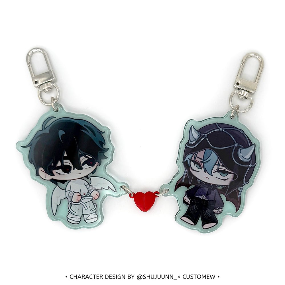 Custom Magnetic Heart Acrylic Keychains - Customew