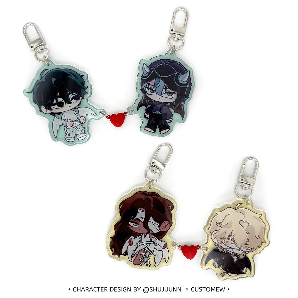 Custom Magnetic Heart Acrylic Keychains - Customew
