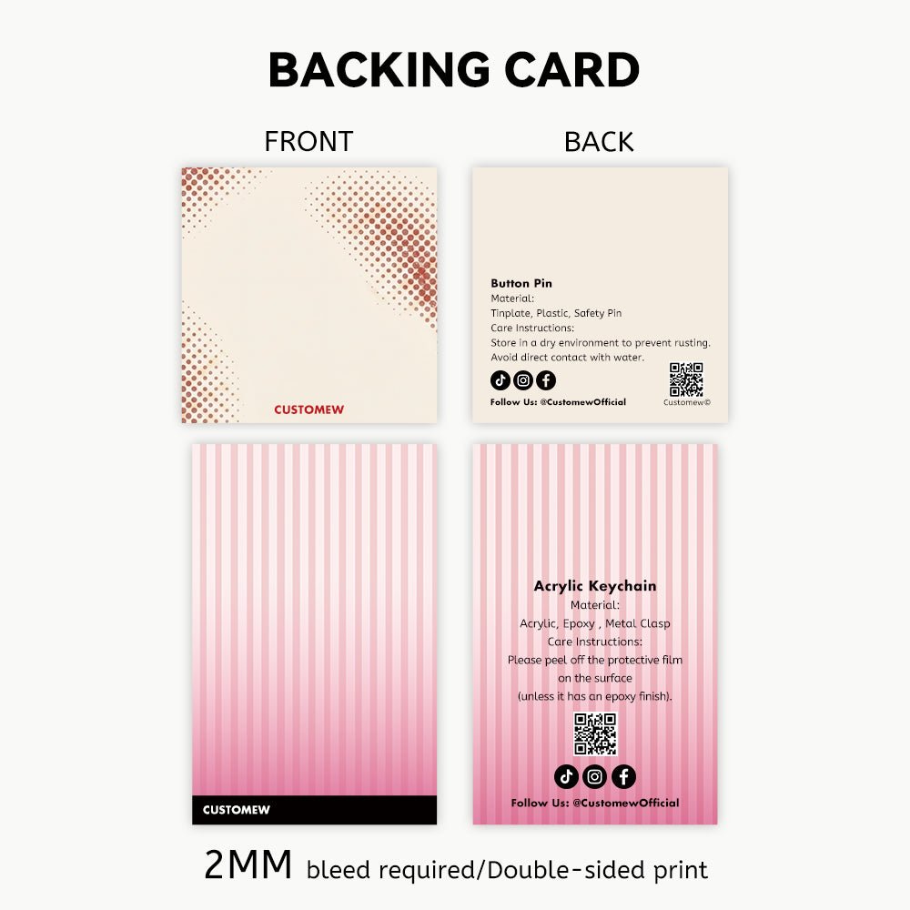 Custom Packaging Backing Cards - Customew