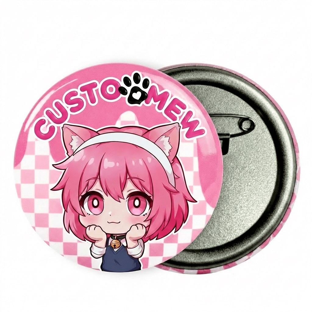 Round Button Pin Insert Custom Pins & Badges | No MOQ | High Detail | Customew