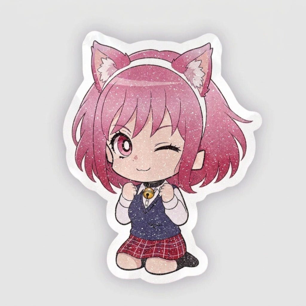 Custom Sand Glitter Frosted Stickers - Customew