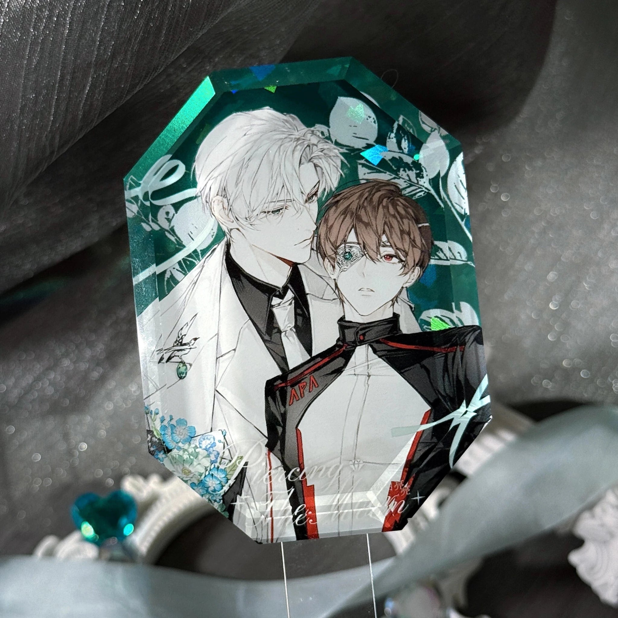 Gemstone Thick Acrylic Block Keychains - Customew