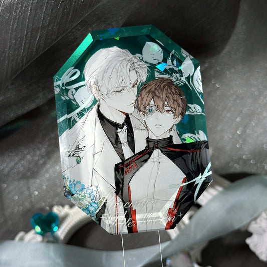 Gemstone Thick Acrylic Block Keychains - Customew